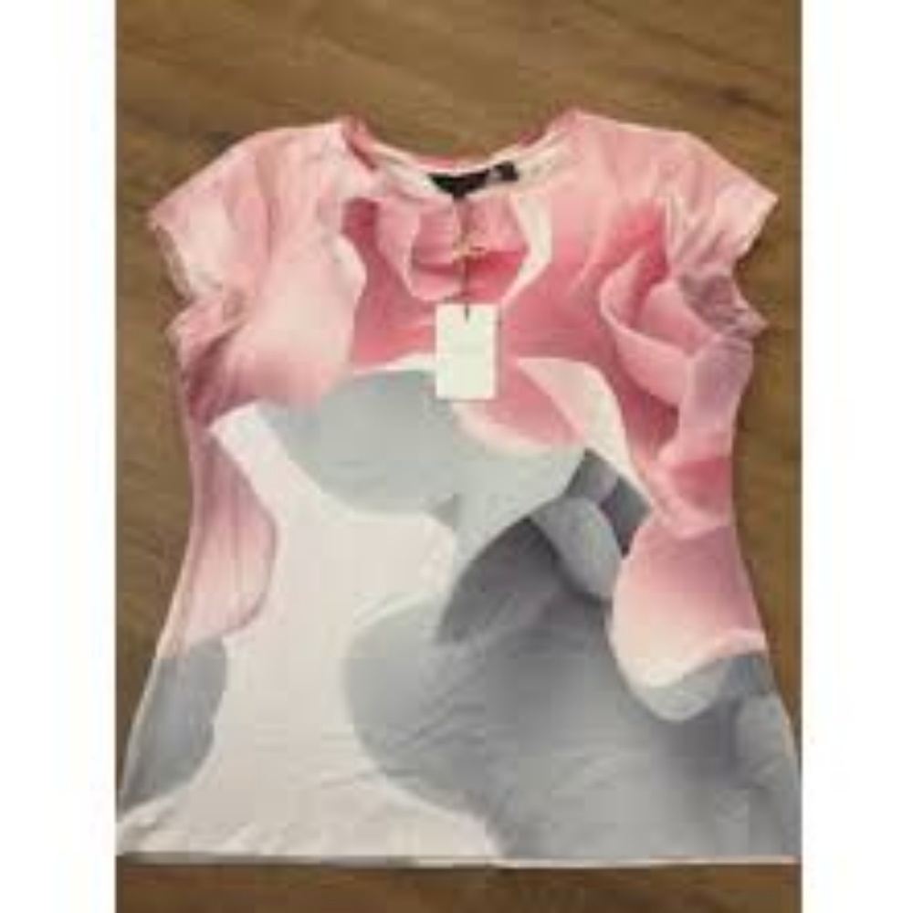 Ted Baker Porcelain Rose Top Fitted T Shirt